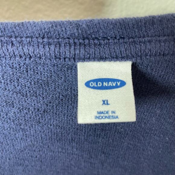 Old Navy Polka Dot Wrap Top Blouse Shirt Navy Blue XL - Picture 4 of 5